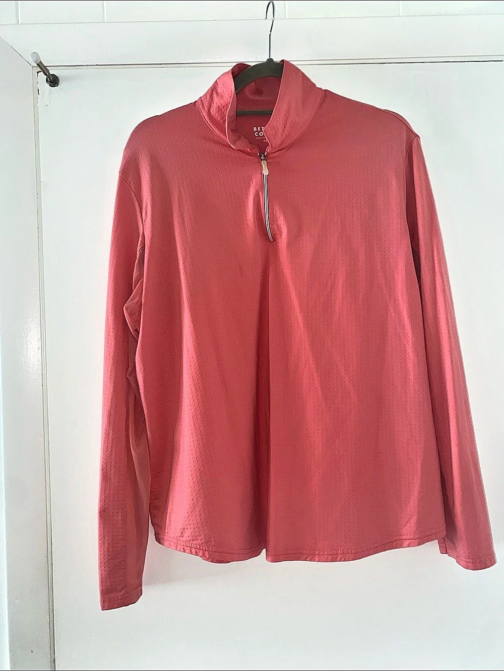 Bette & Court Quarter-Zip Pullover Light Weight In Light Orange Size XXL Like Ne